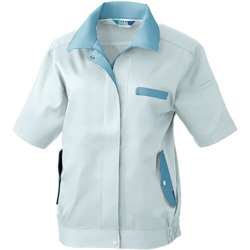 桑和 VA412 レディース半袖ブルゾン シルバー