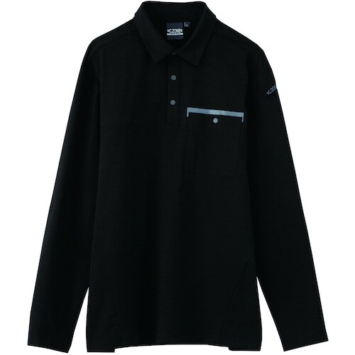 XEBEC 長袖ポロシャツ6675−90−M クロ