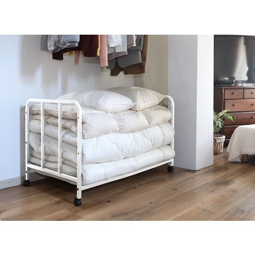 TASSCOM カバー付き布団収納ラック ホワイト