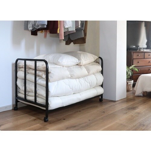 TASSCOM カバー付き布団収納ラック ブラック