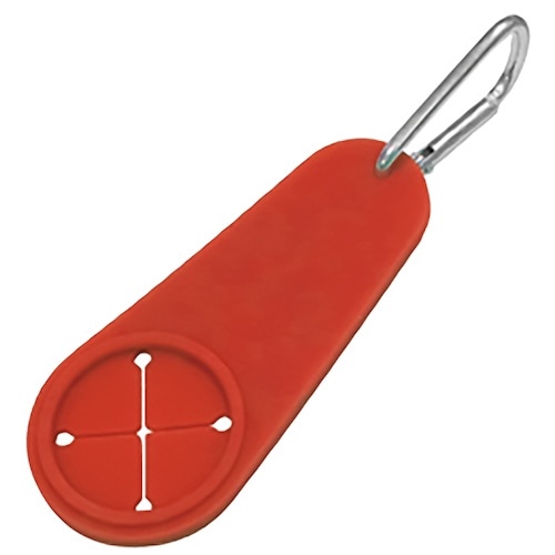 緑十字 カラビナ付きタオルホルダー 赤 本体100