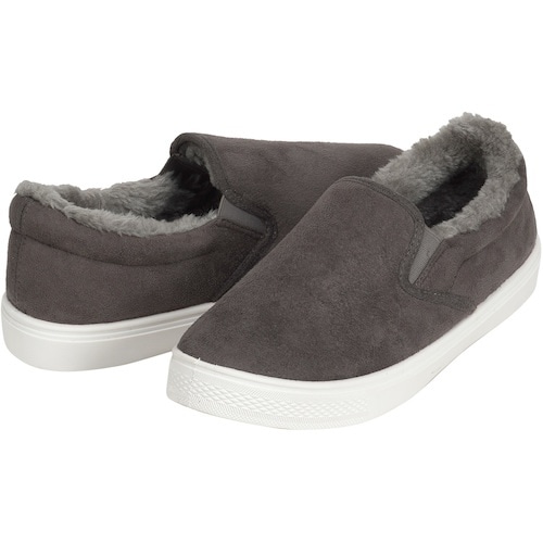 カジメイク 裏ボアスリッポンシューズ グレー M