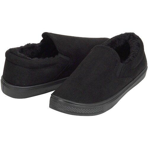 カジメイク 裏ボアスリッポンシューズ ブラック L