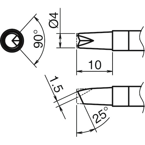 白光 こて先 4BC型 V溝付き