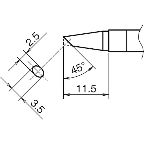 白光 こて先 BC型 横2.5mm 縦3.5mm