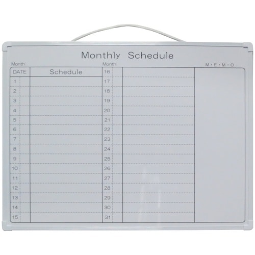 サンケー 樹脂枠ホワイトボード 月予定 横型 60