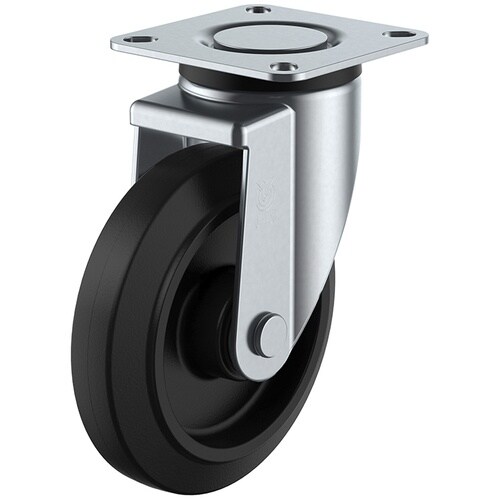 ユーエイ プレート式 自在 キャスター ゴム 車輪