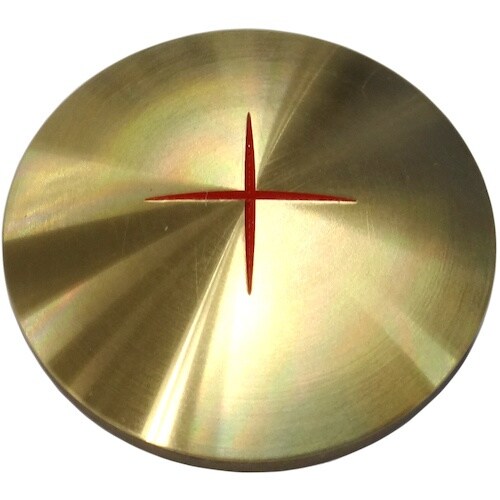 コノエ 測量用基準鋲 丸型 Vカット十字φ50 赤