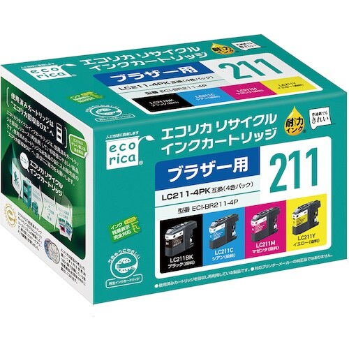 ecorica LC211−4PK互換リサイクルイ