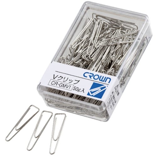 CROWN Vクリップ シルバー 大【04302】