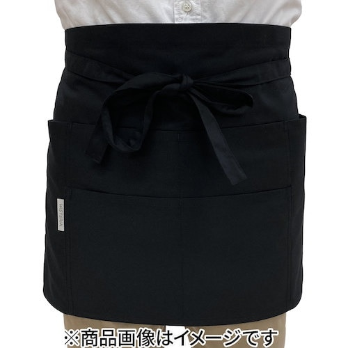 TEAGLES 102綿混腰前掛けエプロンブラック
