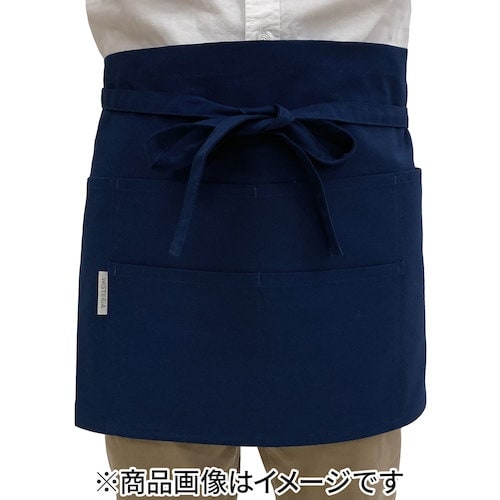 TEAGLES 102綿混腰前掛けエプロンネイビー