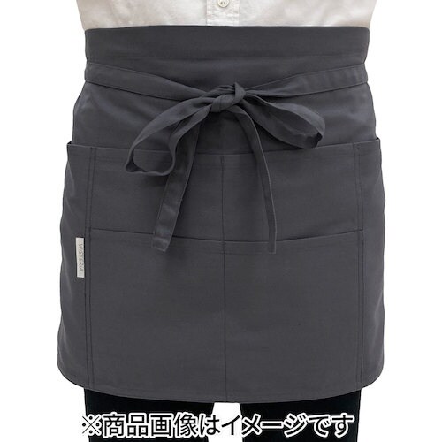 TEAGLES 102綿混腰前掛けエプロングレー−