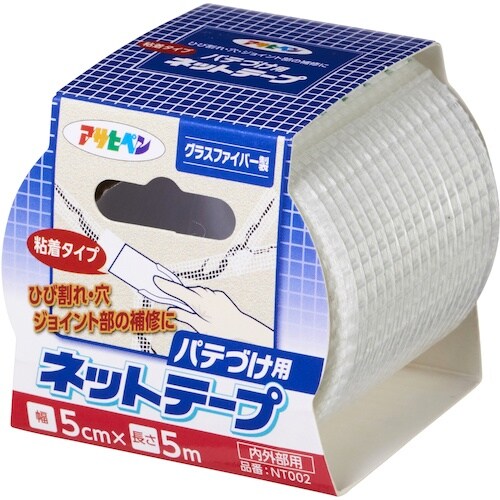 アサヒペン 粘着タイプパテ付け用ネットテープ 5C