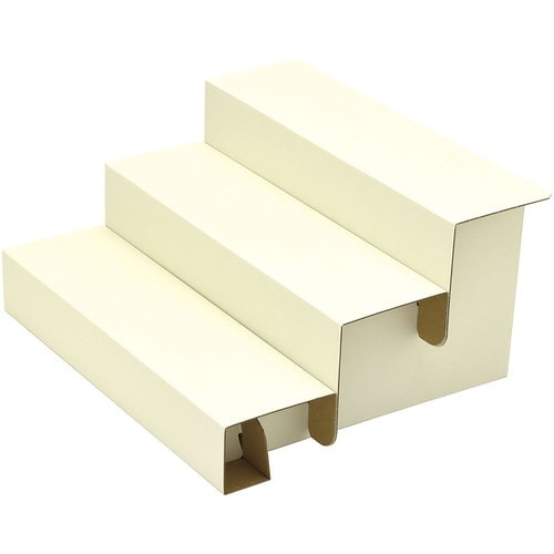 ササガワ 紙製什器 組立式3段飾り棚 ホワイト