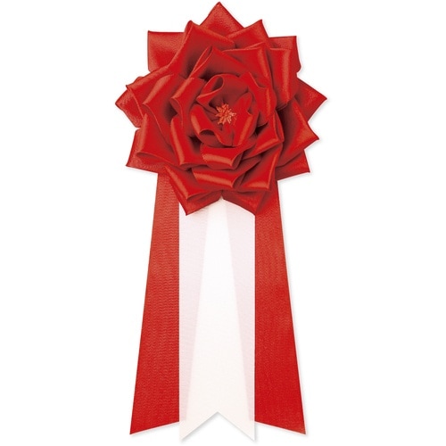 ササガワ 記章 記章 リボンバラ 特大 赤
