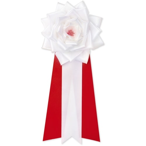 ササガワ 記章 記章 リボンバラ 大 白