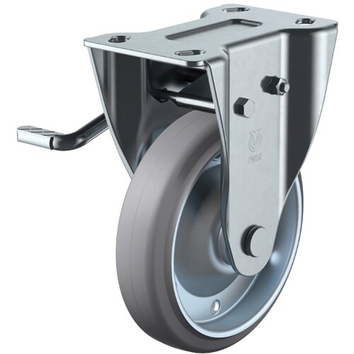 ユーエイ プレート式 固定 キャスター グレーゴム