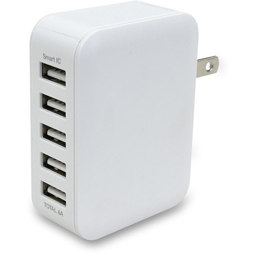 air−J USBポートX5 AC充電器 WH 6