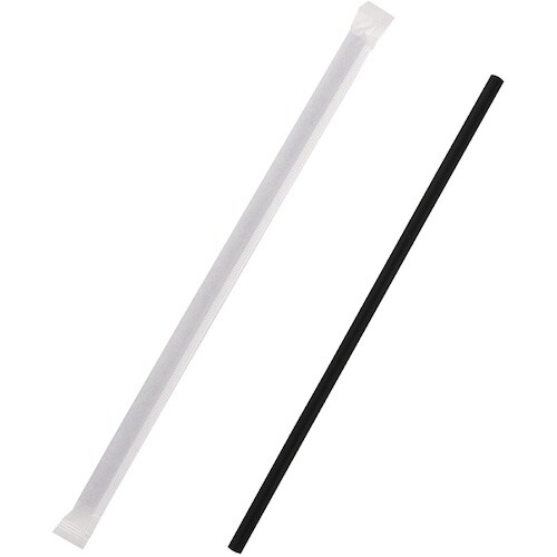 HEIKO ストレートストロー 6×21 黒 単袋