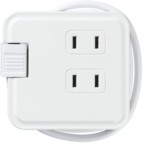 YAZAWA 巻取りモバイルタップ3個口0.6m白