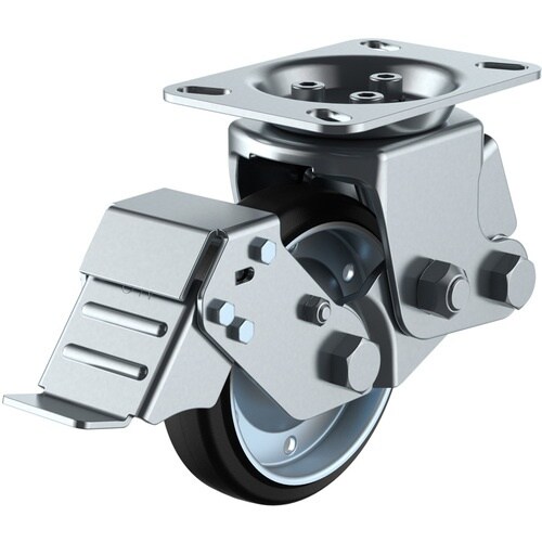 ユーエイ プレート式 固定 キャスター 耐摩耗ゴム