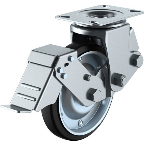 ユーエイ プレート式 自在 キャスター 耐摩耗ゴム