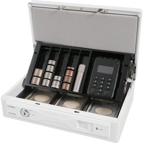 カール 手提げ金庫 キャッシュボックス ホワイト