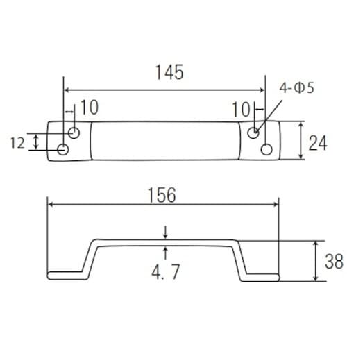 フジテック アルミ平面ハンドル 小