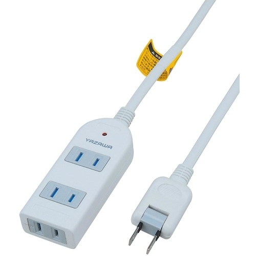 YAZAWA 雷サージ付延長コード・タップ3個口1