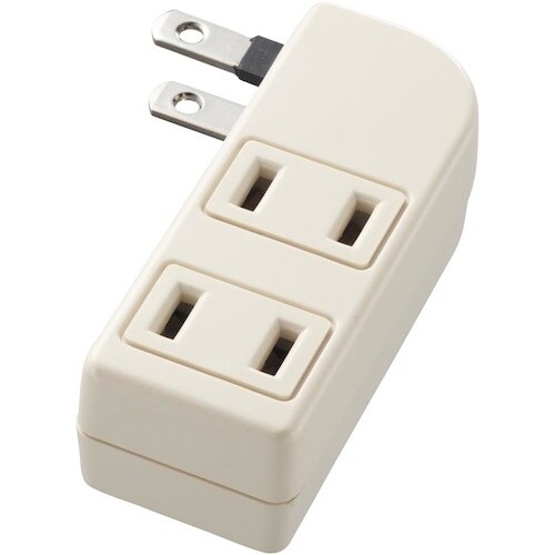 YAZAWA 耐トラ付サイドタップ3個口白