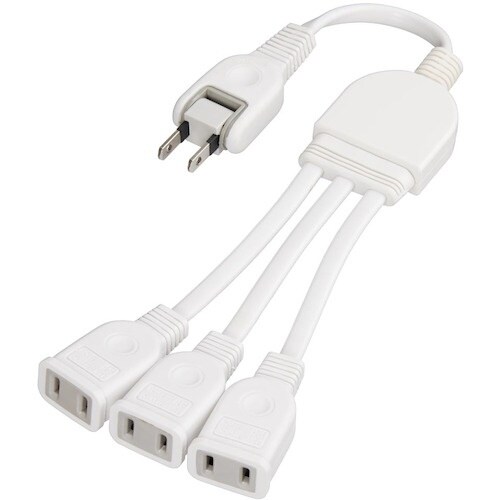 YAZAWA ACアダプター用3分配延長コードホワ