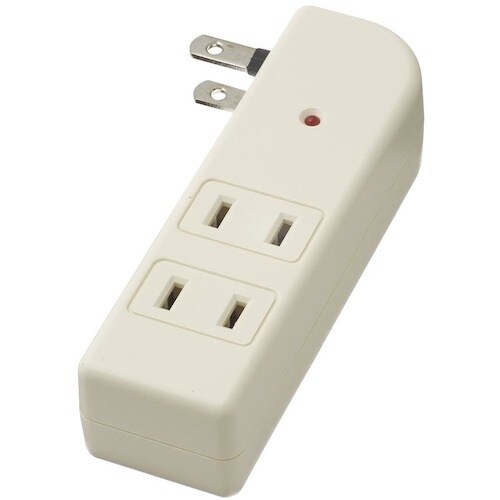 YAZAWA 雷サージ付サイドタップ3個口白