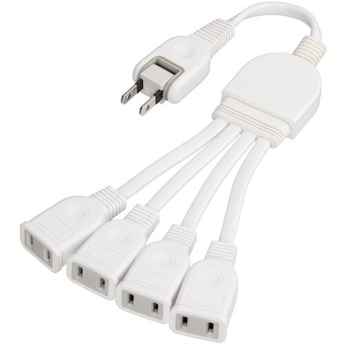 YAZAWA ACアダプター用4分配延長コードホワ