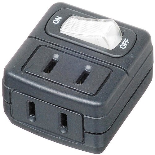 YAZAWA 省エネタップ2個口黒