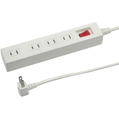 YAZAWA 集中スイッチ付節電タップ4個口2m白