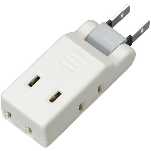 YAZAWA 極小コーナータップ4個口ホワイト