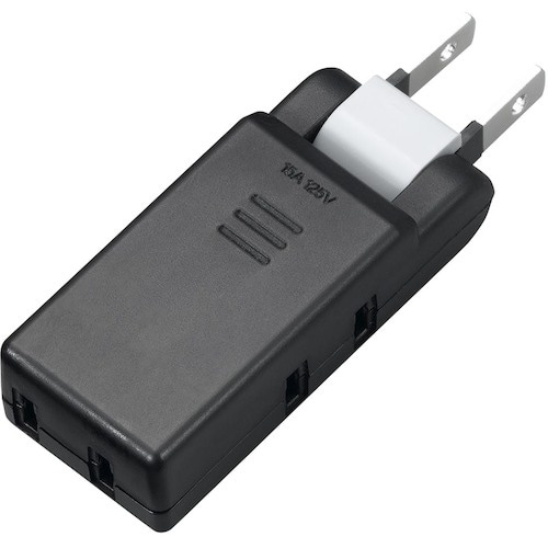 YAZAWA 極小コーナータップ3個口ブラック