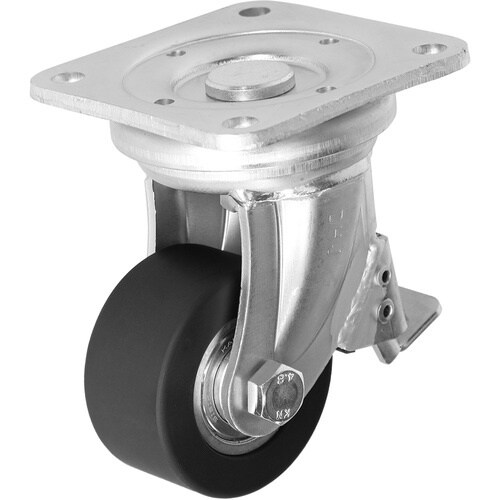 シシク 低床超重荷重用キャスター 自在ストッパー付