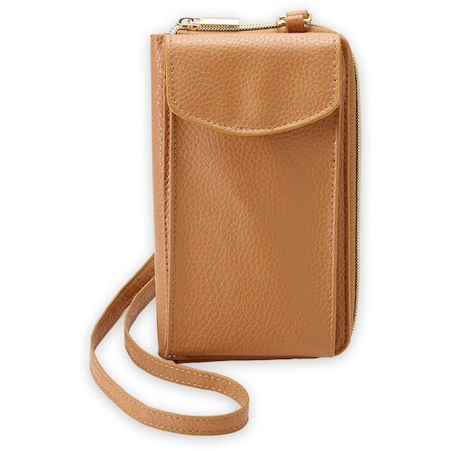 アイメディア スマホショルダーポーチキャメル