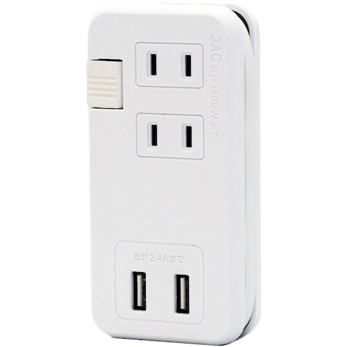 アイメディア ケーブルが収納できるUSB電源タップ