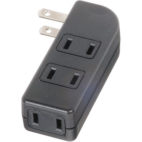 YAZAWA 耐トラ付サイドタップ4個口黒