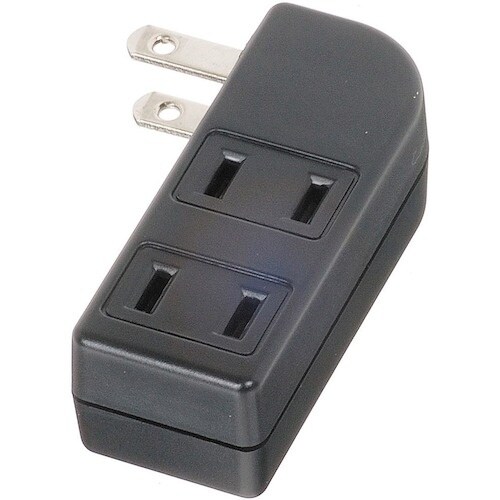 YAZAWA 耐トラ付サイドタップ3個口黒