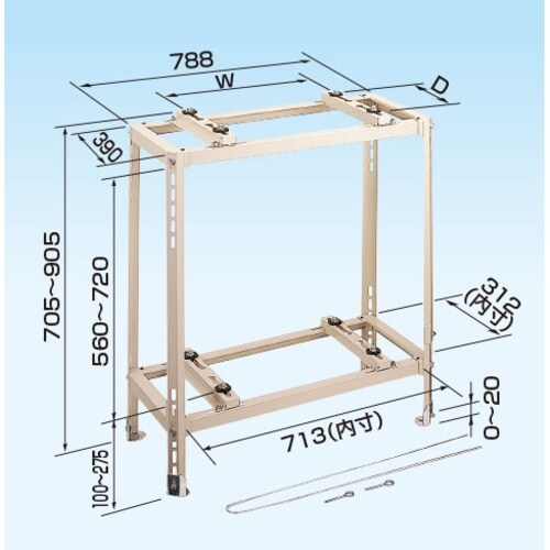 オーケー器材 エアコン室外機架台 RAキーパー 二