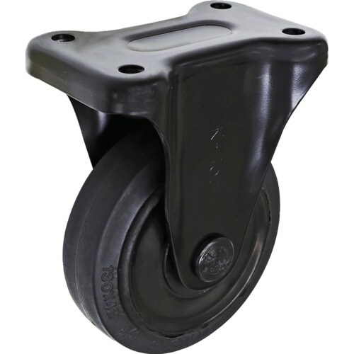 シシク プレート式キャスター(プレス製ゴム車輪)