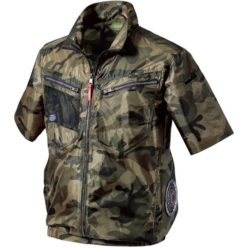 快適ウェア サイドファン半袖ジャケット L ミリタ