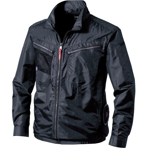 快適ウェア サイドファン長袖ジャケット M ネイビ