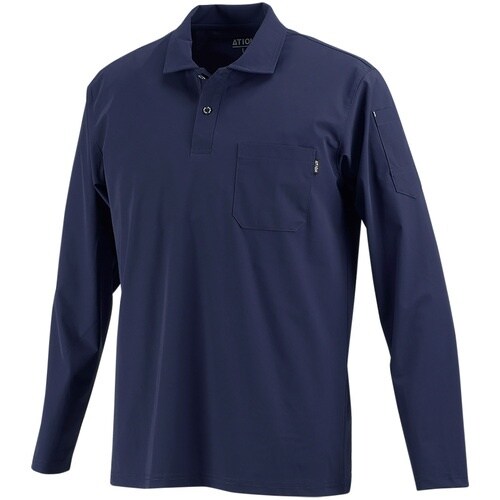 カジメイク 8592 冷感ストレッチ長袖ポロシャツ