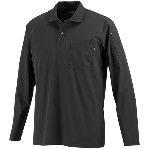 カジメイク 8592 冷感ストレッチ長袖ポロシャツ