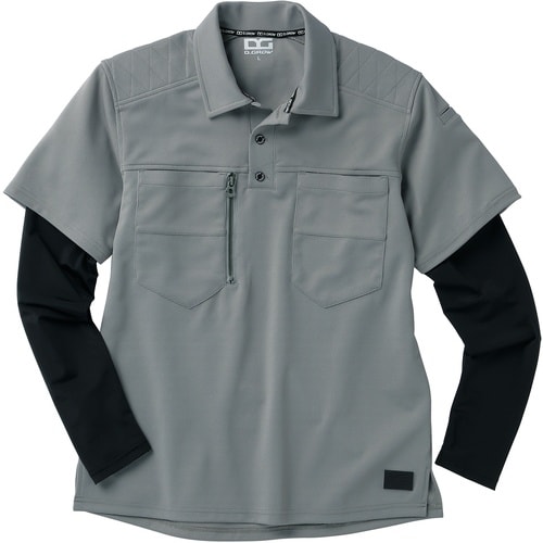 クロダルマ フェイクレイヤードポロシャツ グレー